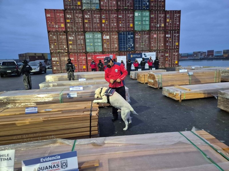 Chile incautó 108 toneladas de droga impregnada en madera proveniente de Bolivia 1 baja