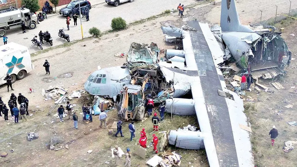 El Alto: Seguro del avión Hércules accidentado cubrirá gastos de víctimas y daños en vehículos 2026022821542811678