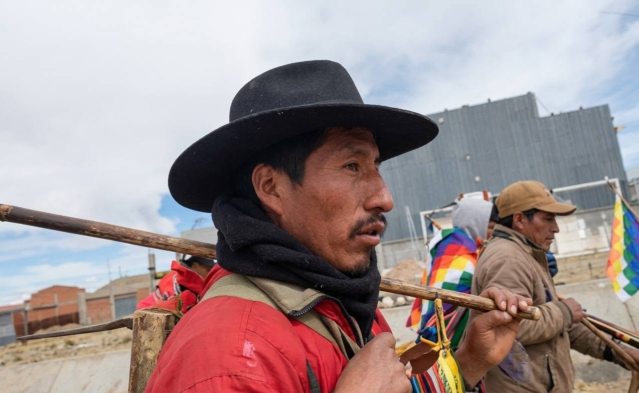 Campesinos de Chayanta llegan a La Paz para reforzar bloqueos y exigen renuncia de Paz 720656377 1601826788619870 2883008201556698956 n