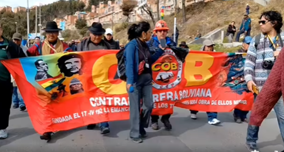 Afiliados a la COB y campesinos encabezan nueva marcha en La Paz para exigir renuncia de Paz Captura de pantalla 2026 05 25 123513