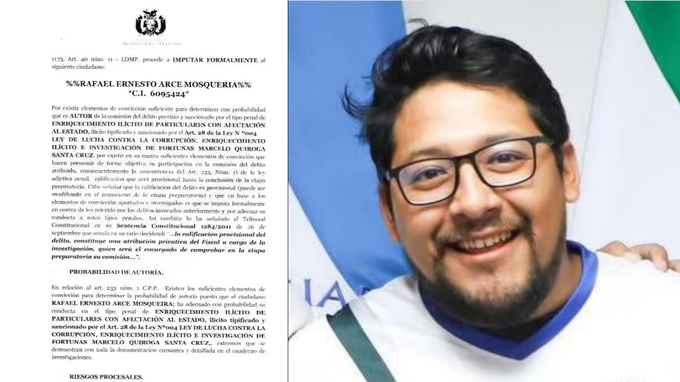 Fiscalía solicita detención preventiva para Rafael Arce, hijo del presidente Luis Arce, por enriquecimiento ilícito Diseno sin titulo