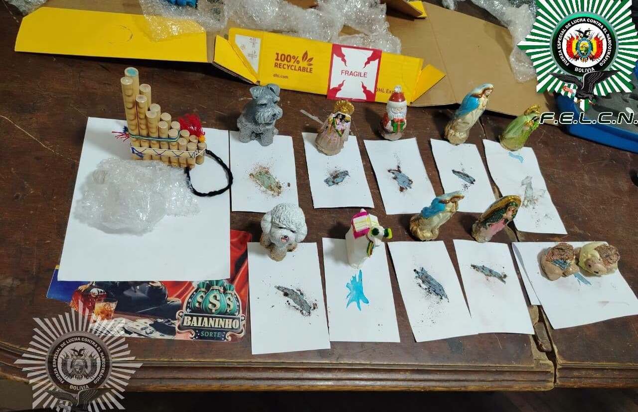 FELCN frustra envió de cocaína en artesanías de santos y animales rumbo a Países Bajos Droga 1 1 1