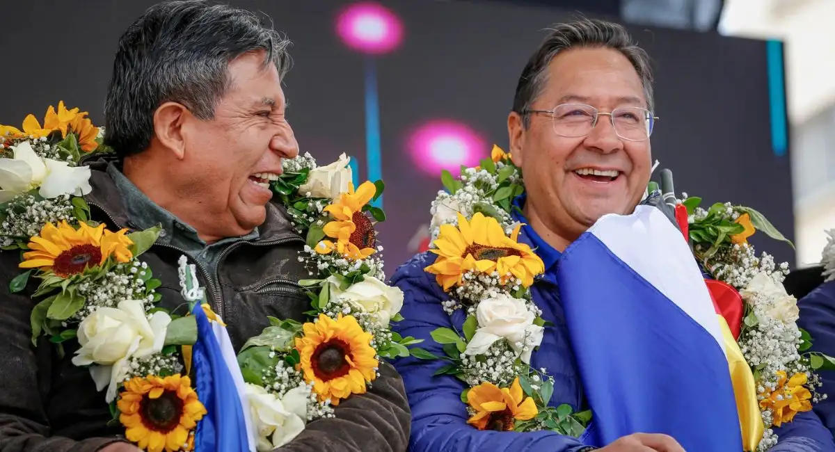 “Los delitos son personales»: Choquehuanca habla sobre Arce y dice no temer a procesos arce y choquehuanca asistieron a la celebracion por el aniversario del mas 1232130