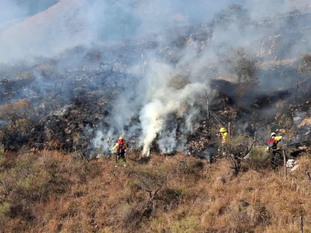 Tarija: incendio en Churquis afecta 100 hectáreas y daña cañerías de agua potable incendio churquis caballeros de fuego 1068x801 1
