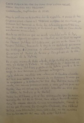 Zuñiga desde su encierro: “No existe igualdad ante la ley ¿A qué le temen?”: 2 wmremove transformed 3 3